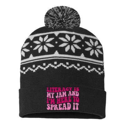 Funny Literacy Is My Jam And IM Here To Spread It USA-Made Snowflake Beanie