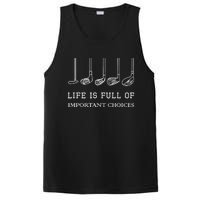 Funny Life Is Full Of Important Choices Golf Clubs Design TShirt PosiCharge Competitor Tank