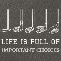 Funny Life Is Full Of Important Choices Golf Clubs Design TShirt Cotton Canvas Backpack
