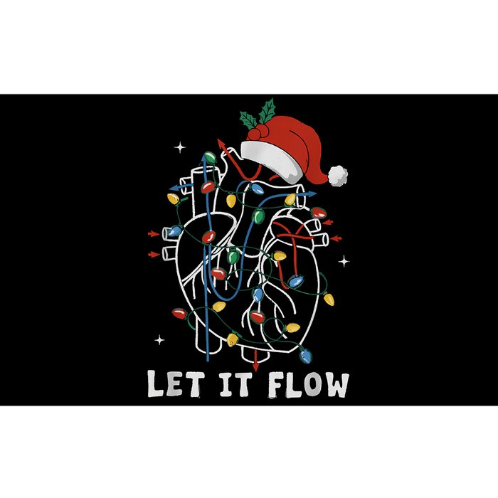 Funny Let It Flow Anatomy Heart Cardiac Nurse Santa Hat Xmas Bumper Sticker