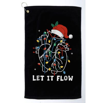 Funny Let It Flow Anatomy Heart Cardiac Nurse Santa Hat Xmas Platinum Collection Golf Towel