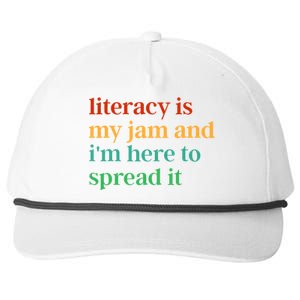 Funny Literacy Is My Jam And IM Here To Spread It Snapback Five-Panel Rope Hat