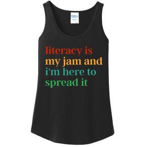 Funny Literacy Is My Jam And IM Here To Spread It Ladies Essential Tank