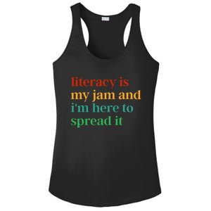 Funny Literacy Is My Jam And IM Here To Spread It Ladies PosiCharge Competitor Racerback Tank