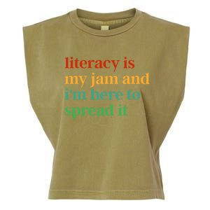 Funny Literacy Is My Jam And IM Here To Spread It Garment-Dyed Women's Muscle Tee