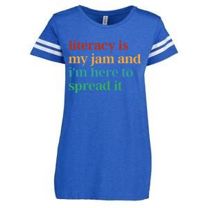 Funny Literacy Is My Jam And IM Here To Spread It Enza Ladies Jersey Football T-Shirt