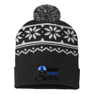 Funny Life Insurance Sales Making Life Insurance Sexy USA-Made Snowflake Beanie