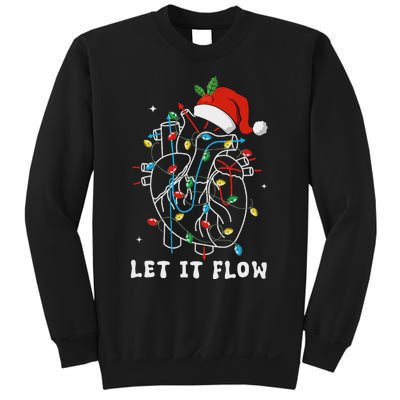 Funny Let It Flow Anatomy Heart Cardiac Nurse Santa Hat Xmas Sweatshirt