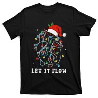 Funny Let It Flow Anatomy Heart Cardiac Nurse Santa Hat Xmas T-Shirt