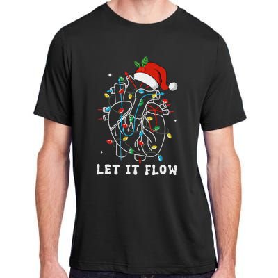 Funny Let It Flow Anatomy Heart Cardiac Nurse Santa Hat Xmas Adult ChromaSoft Performance T-Shirt