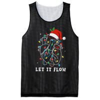 Funny Let It Flow Anatomy Heart Cardiac Nurse Santa Hat Xmas Mesh Reversible Basketball Jersey Tank