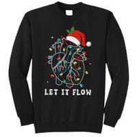 Funny Let It Flow Anatomy Heart Cardiac Nurse Santa Hat Xmas Tall Sweatshirt