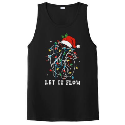 Funny Let It Flow Anatomy Heart Cardiac Nurse Santa Hat Xmas PosiCharge Competitor Tank