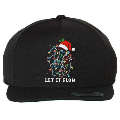 Funny Let It Flow Anatomy Heart Cardiac Nurse Santa Hat Xmas Wool Snapback Cap