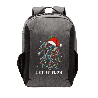 Funny Let It Flow Anatomy Heart Cardiac Nurse Santa Hat Xmas Vector Backpack