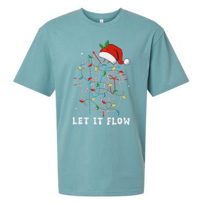 Funny Let It Flow Anatomy Heart Cardiac Nurse Santa Hat Xmas Sueded Cloud Jersey T-Shirt