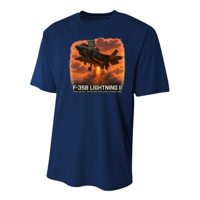 F-35B Lightning II – Vertical Thunder Youth Performance Sprint T-Shirt