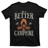 Funny Life Is Better At The Campfire Vintage Camping Camper T-Shirt