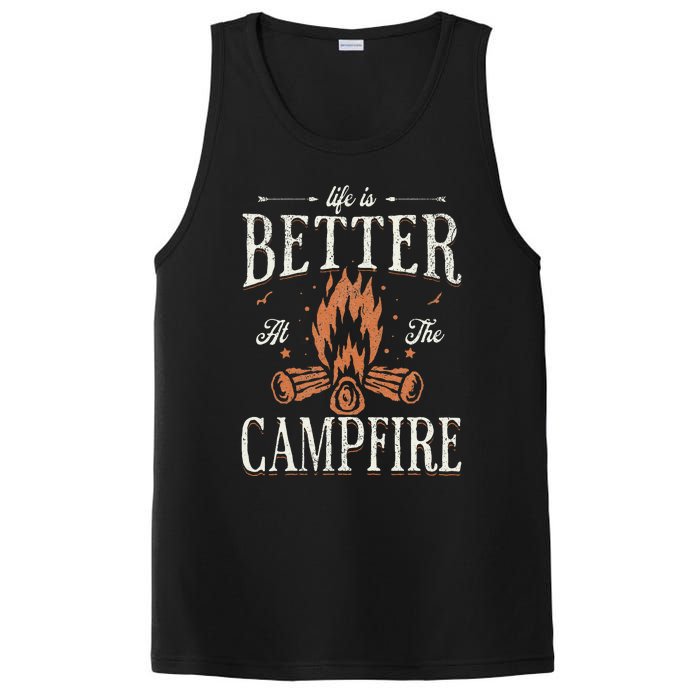 Funny Life Is Better At The Campfire Vintage Camping Camper PosiCharge Competitor Tank