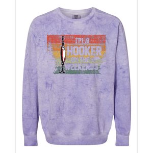 Fishing Lover Im A Hooker On The Weekend Colorblast Crewneck Sweatshirt