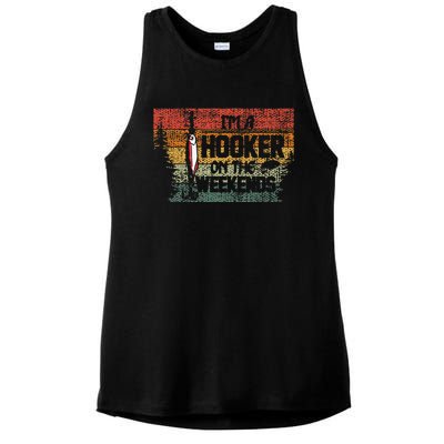 Fishing Lover Im A Hooker On The Weekend Ladies PosiCharge Tri-Blend Wicking Tank