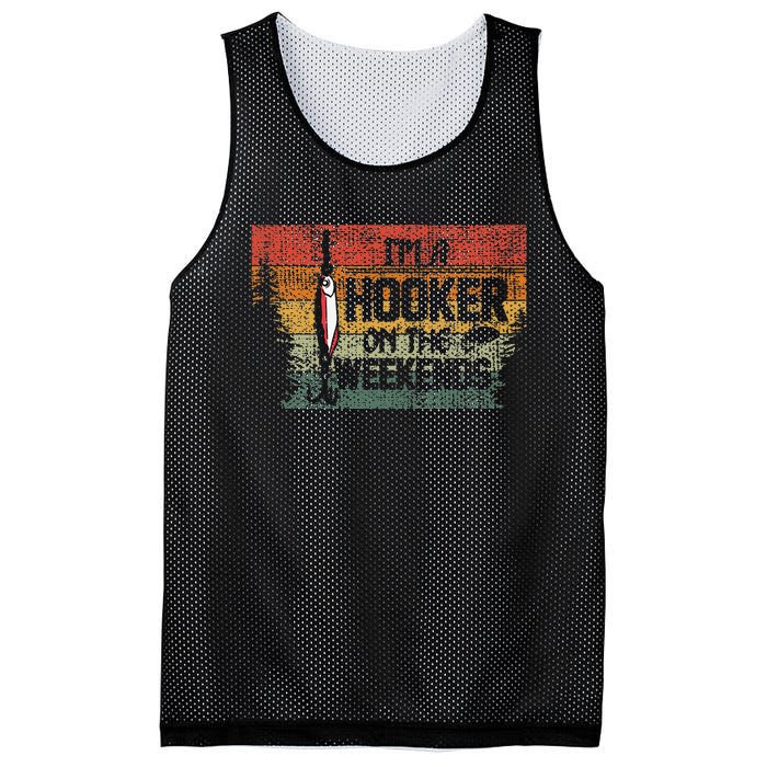 Fishing Lover Im A Hooker On The Weekend Mesh Reversible Basketball Jersey Tank