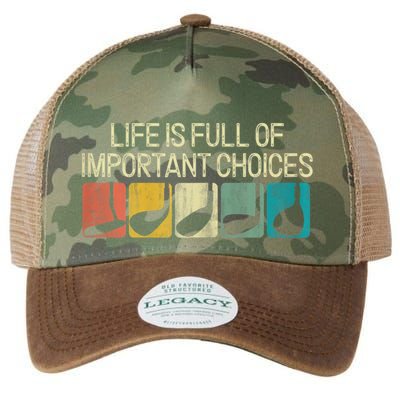 Funny Life Is Full Of Important Choices Vintage Golf Golfer Legacy Tie Dye Trucker Hat