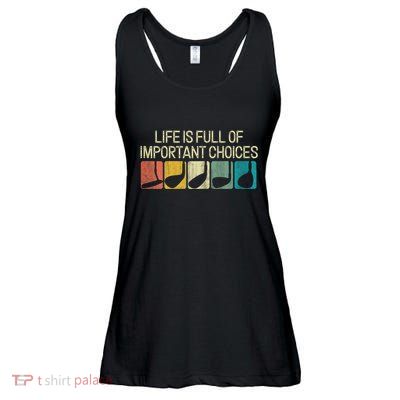 Funny Life Is Full Of Important Choices Vintage Golf Golfer Ladies Essential Flowy Tank