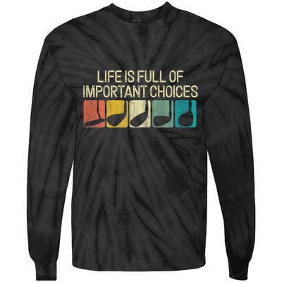 Funny Life Is Full Of Important Choices Vintage Golf Golfer Tie-Dye Long Sleeve Shirt