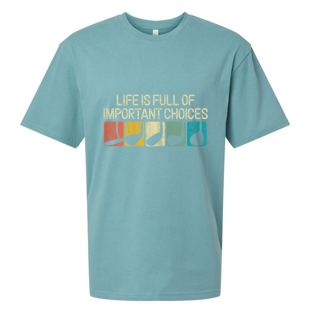 Funny Life Is Full Of Important Choices Vintage Golf Golfer Sueded Cloud Jersey T-Shirt