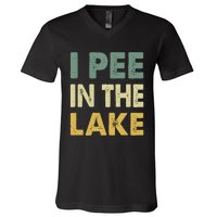 Funny Lake I Pee In The Lake V-Neck T-Shirt