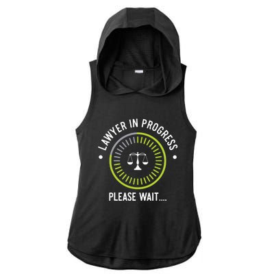 Funny Lawyer In Progress Gift Law School Apparel Ladies PosiCharge Tri-Blend Wicking Draft Hoodie Tank