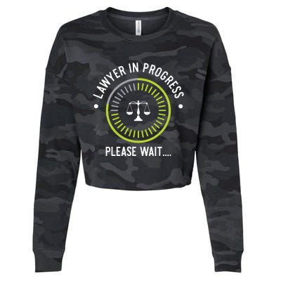 Funny Lawyer In Progress Gift Law School Apparel Cropped Pullover Crew