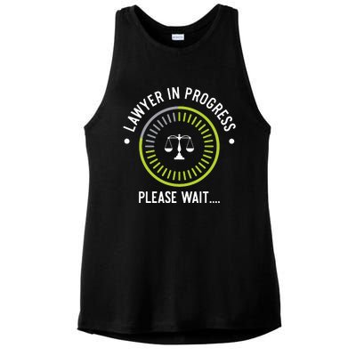 Funny Lawyer In Progress Gift Law School Apparel Ladies PosiCharge Tri-Blend Wicking Tank