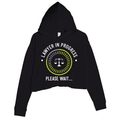 Funny Lawyer In Progress Gift Law School Apparel Crop Fleece Hoodie