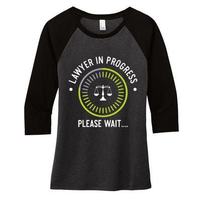 Funny Lawyer In Progress Gift Law School Apparel Women's Tri-Blend 3/4-Sleeve Raglan Shirt