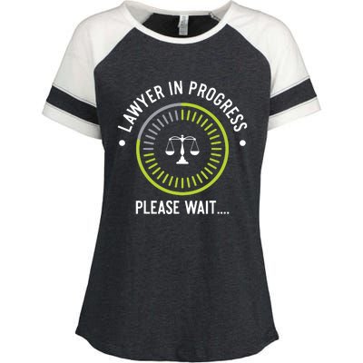 Funny Lawyer In Progress Gift Law School Apparel Enza Ladies Jersey Colorblock Tee