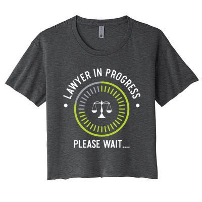 Funny Lawyer In Progress Gift Law School Apparel Women's Crop Top Tee