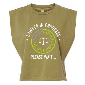 Funny Lawyer In Progress Gift Law School Apparel Garment-Dyed Women's Muscle Tee