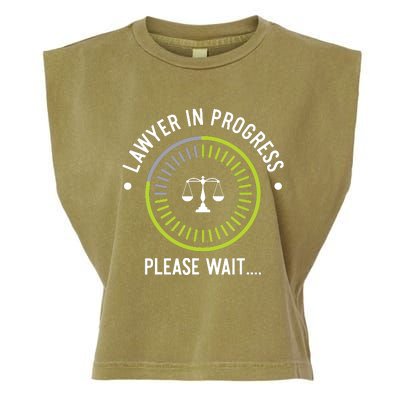 Funny Lawyer In Progress Gift Law School Apparel Garment-Dyed Women's Muscle Tee