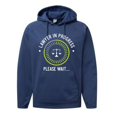 Funny Lawyer In Progress Gift Law School Apparel Performance Fleece Hoodie