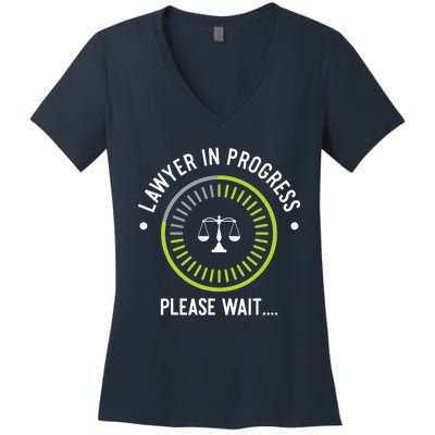 Funny Lawyer In Progress Gift Law School Apparel Women's V-Neck T-Shirt