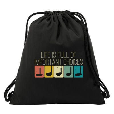 Funny Life Is Full Of Important Choices Vintage Golf Golfer Drawstring Bag