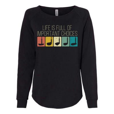 Funny Life Is Full Of Important Choices Vintage Golf Golfer Womens California Wash Sweatshirt