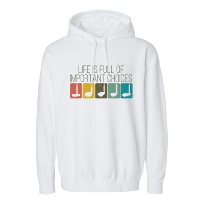 Funny Life Is Full Of Important Choices Vintage Golf Golfer Garment-Dyed Fleece Hoodie