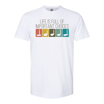 Funny Life Is Full Of Important Choices Vintage Golf Golfer Softstyle CVC T-Shirt