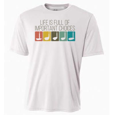 Funny Life Is Full Of Important Choices Vintage Golf Golfer Cooling Performance Crew T-Shirt