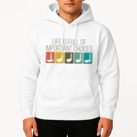 Funny Life Is Full Of Important Choices Vintage Golf Golfer Hoodie