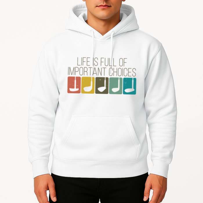 Funny Life Is Full Of Important Choices Vintage Golf Golfer Hoodie
