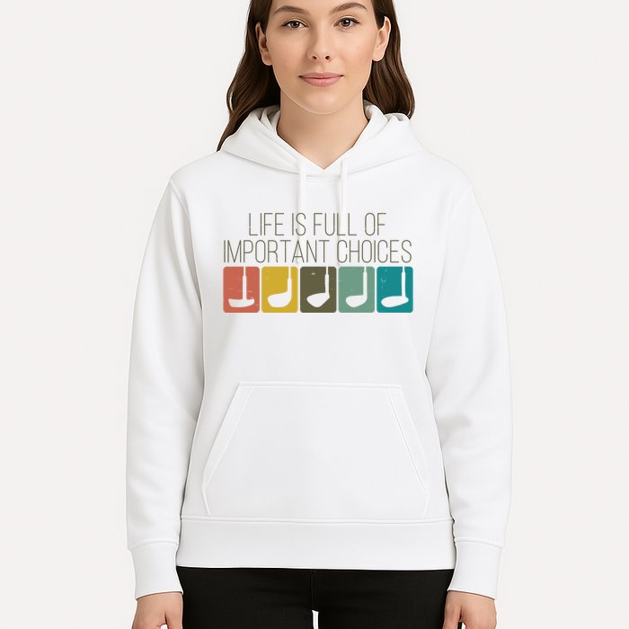 Funny Life Is Full Of Important Choices Vintage Golf Golfer Hoodie